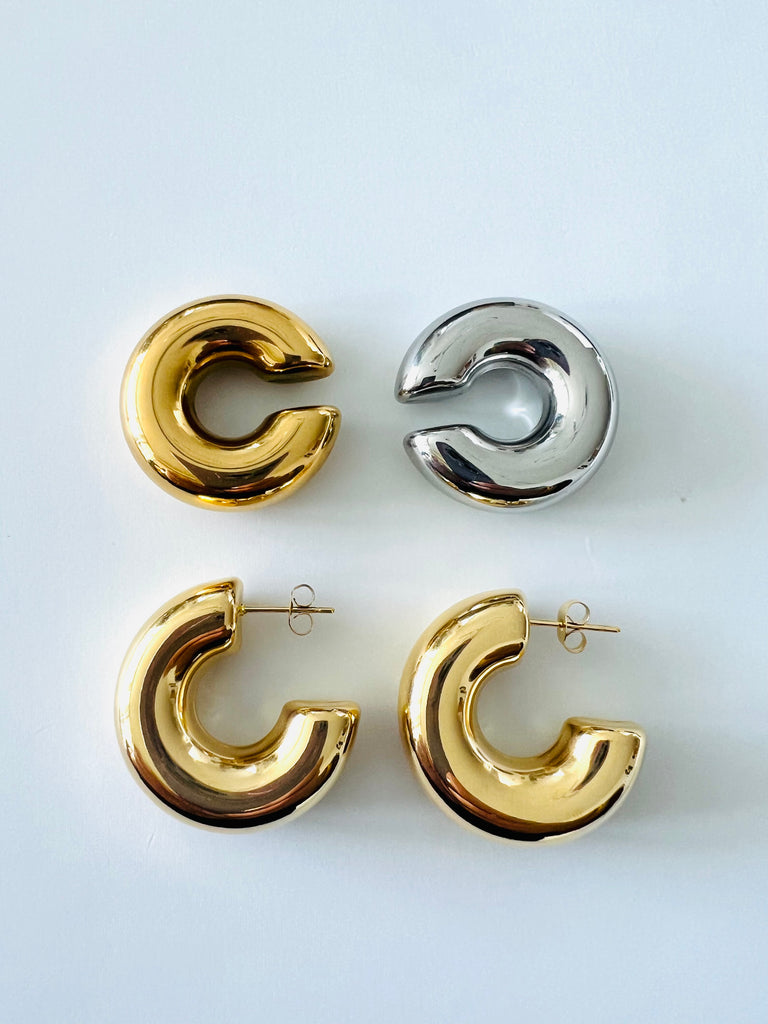 Sterling Silver chunky medium earrings