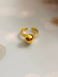 925 Sterling Silver Ajustable Gold Ball Ring