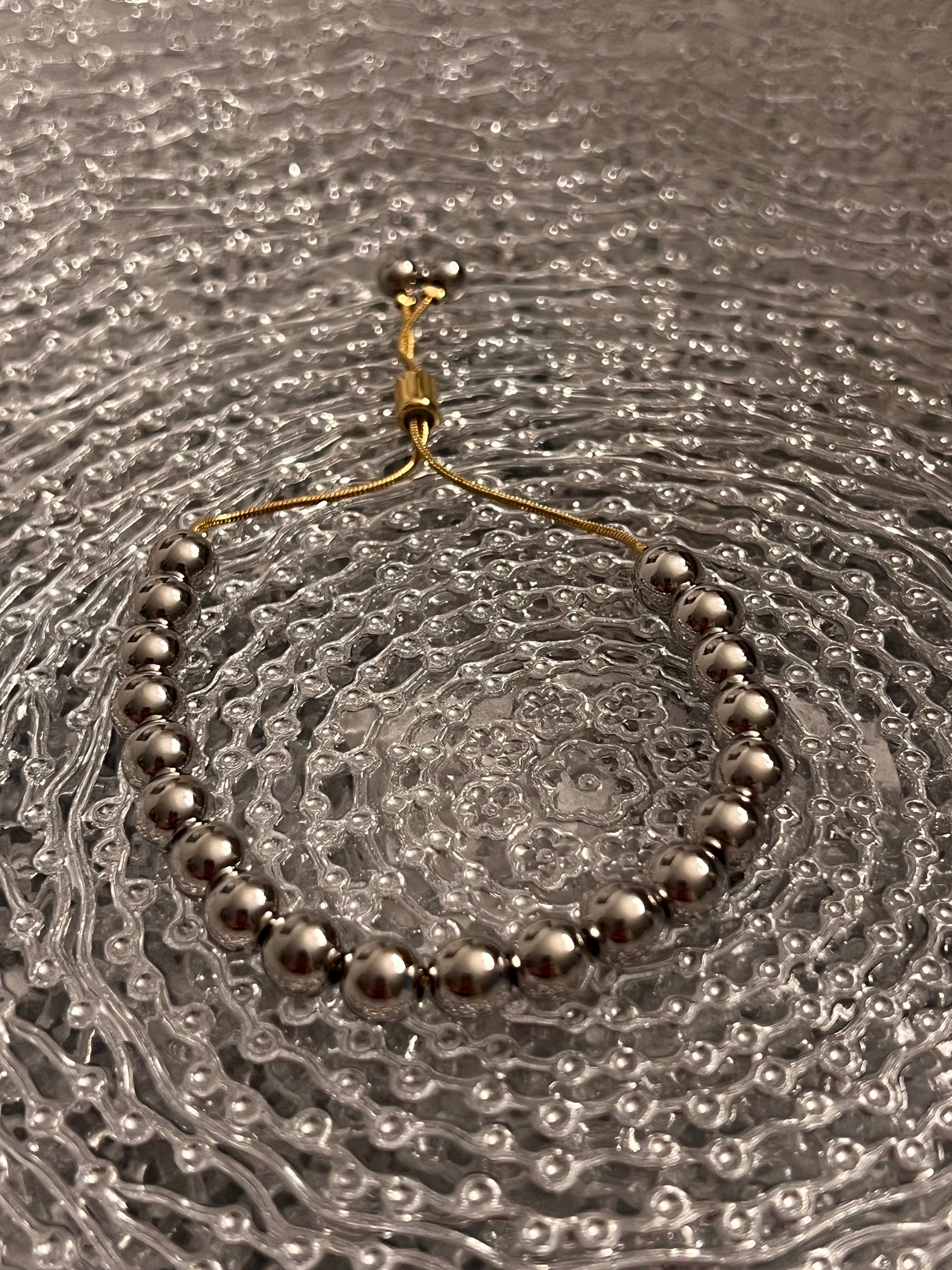 Balls Silver Adjustable Bracelet