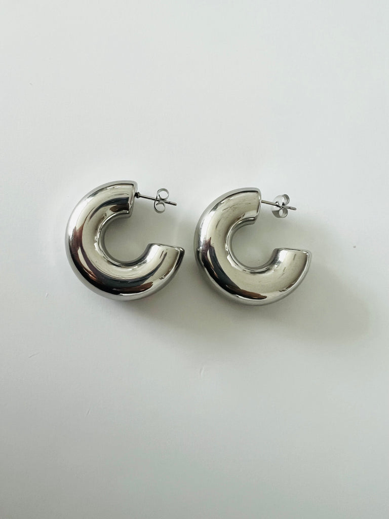 Sterling Silver Chunky  Medium Earrings