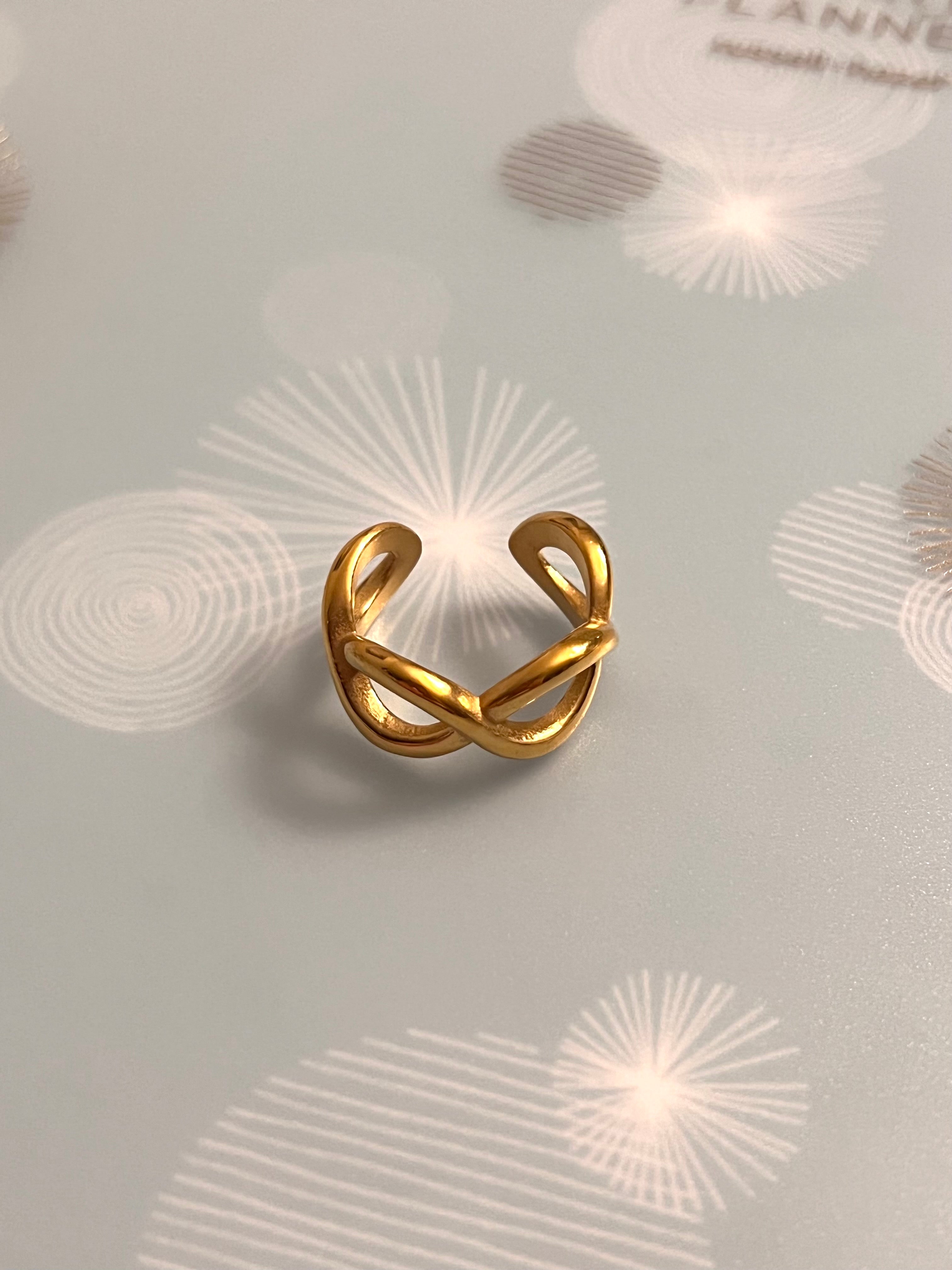 TS Braid Adjustable Ring Gold