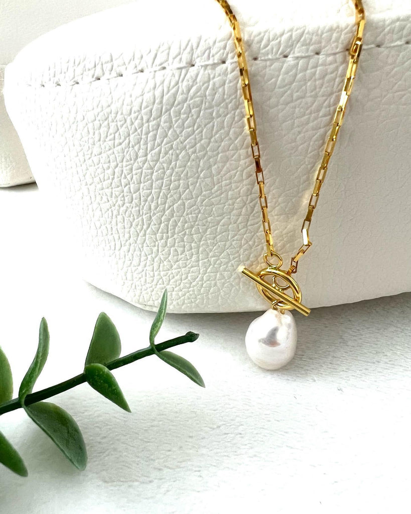 925 Sterling Silver Freshwater Pearl Irregular Vintage Necklace