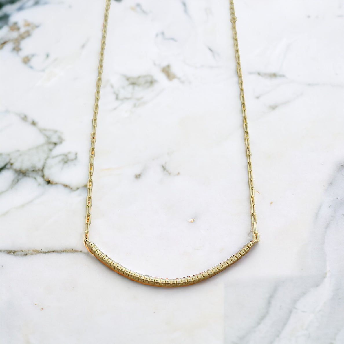 925 Sterling Silver Rhinestone Coquette Necklace