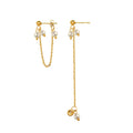 Earring Mini Pearl Titanium Gold