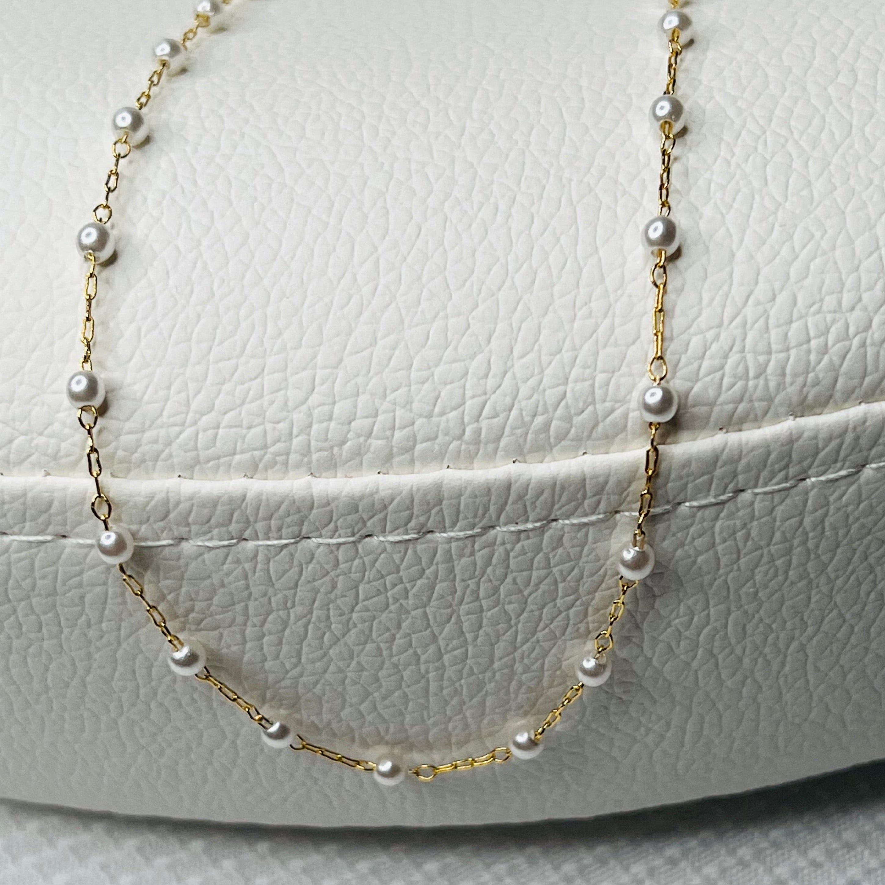 14 Copper Gold Plated Mini Pearl  Imitation Pearl White