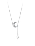 925 Sterling Silver Necklace Moon and Star