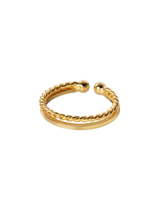 925 Sterling Silver  Gold Doble Band & Rope