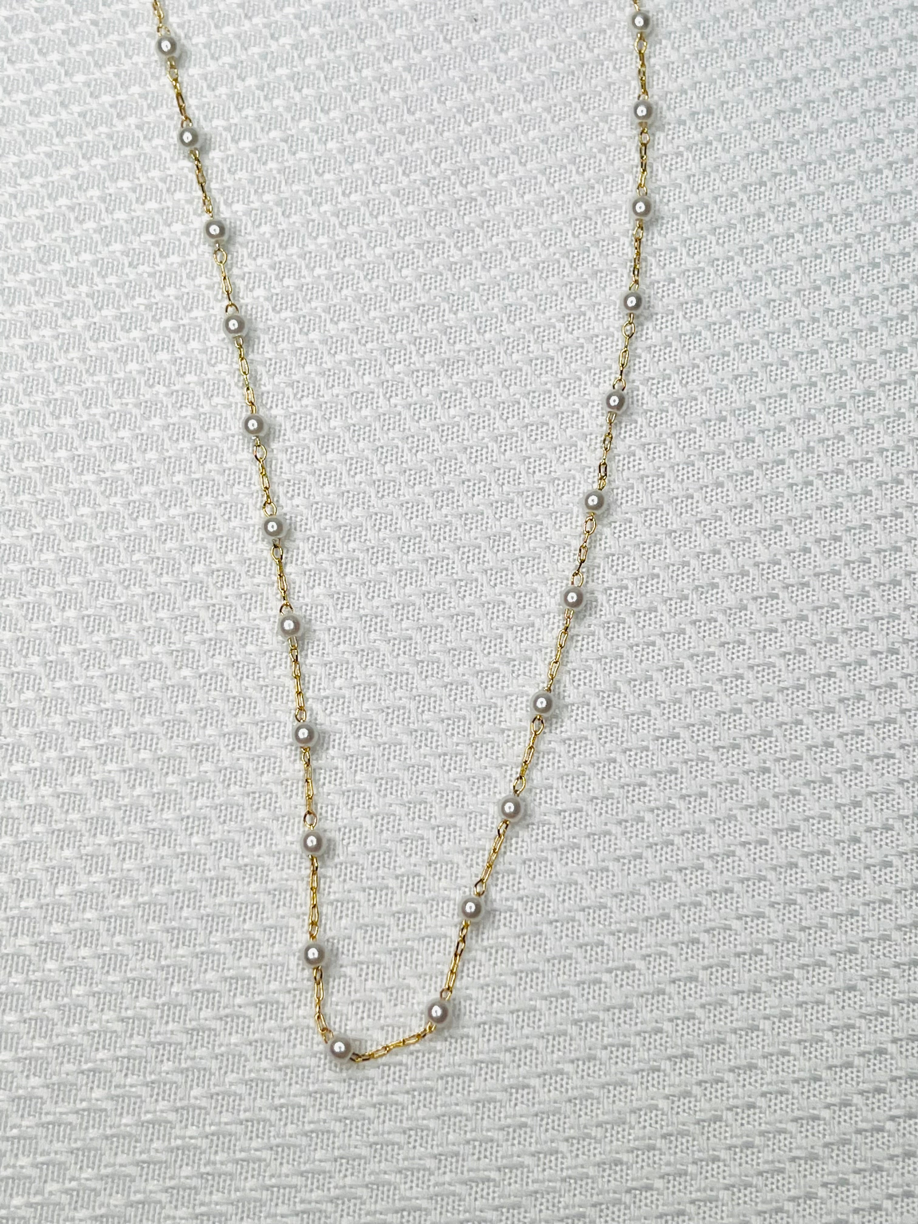 Gold Plated 14K Imitation Pearl White