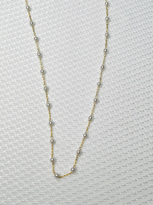 Gold Plated 14K Imitation Pearl White