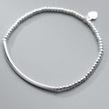 925 Sterling Silver Bead Geometric Minimalist Beaded Bracelet