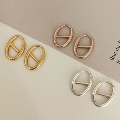 925 Sterling Silver CG Gold Earing