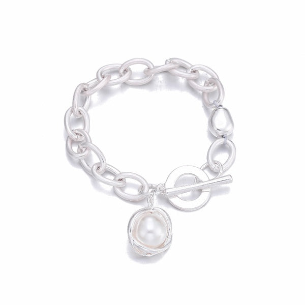 Bracelet Frosted Pearl Silver