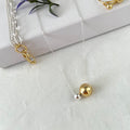 925 Sterling Silver Two Tones  Balls Necklace