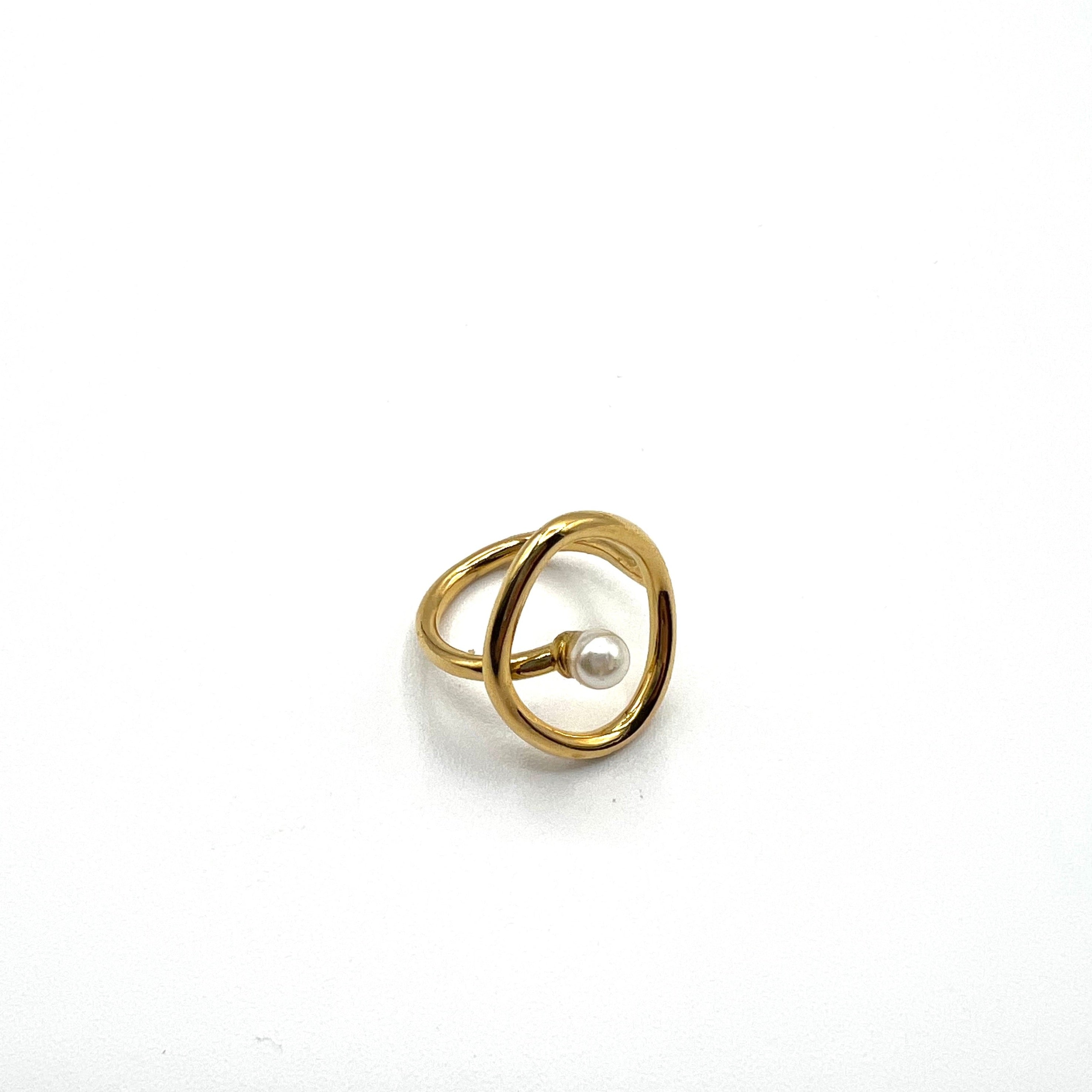 Chic Pearl Ring Gold Size 7