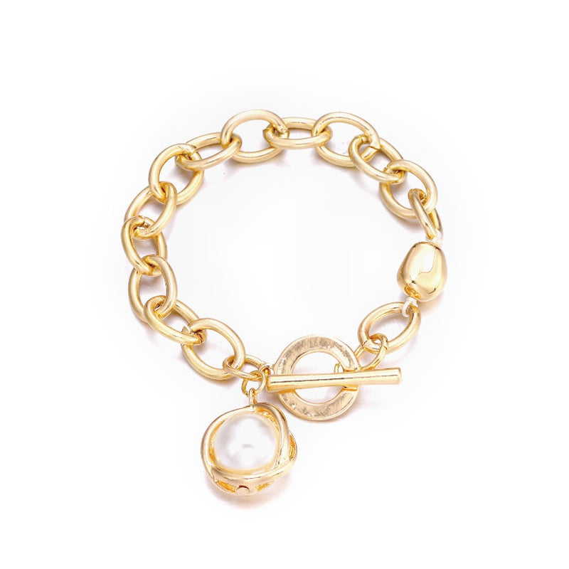 Bracelet Frosted Pearl Matte Gold