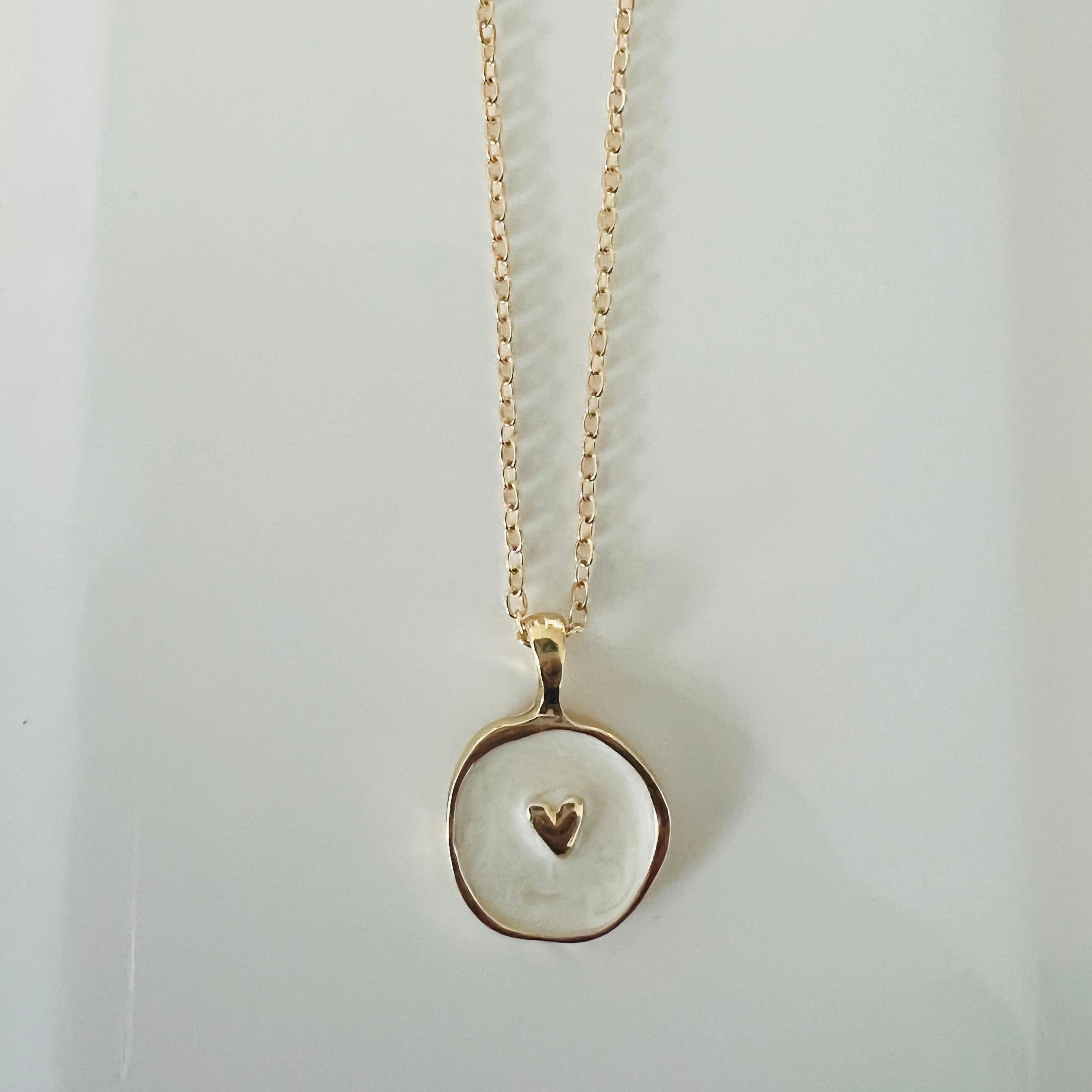 Heart White Heart Necklace Sterling Silver