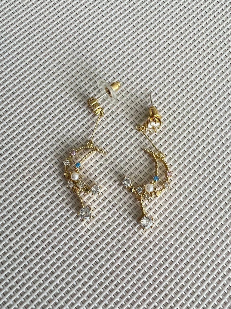 Moon & Rhinestone Earring