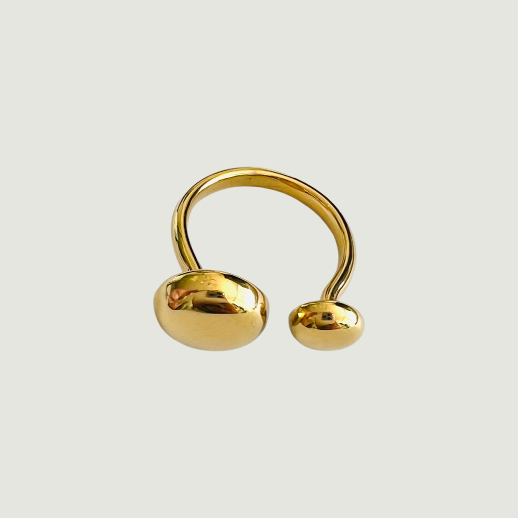 Stainless Steel Geo Gold band Size ajustable