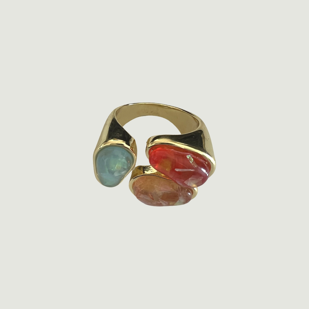 Multi Color Gold band ring