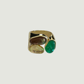 Ring Multicolor  Irregular Band 3 stones size 9